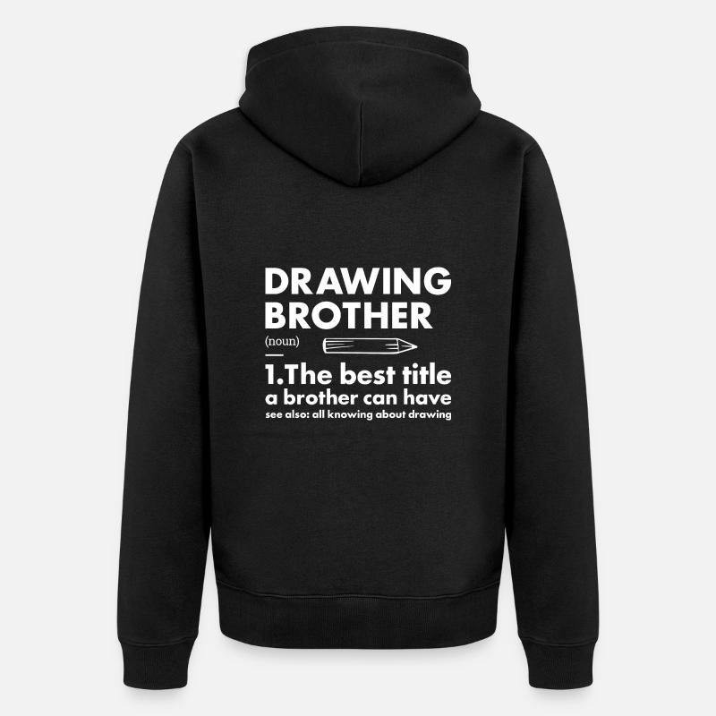 Tiroir Brother Définition Dessin - Veste à capuche bio Premium Unisexe - noir