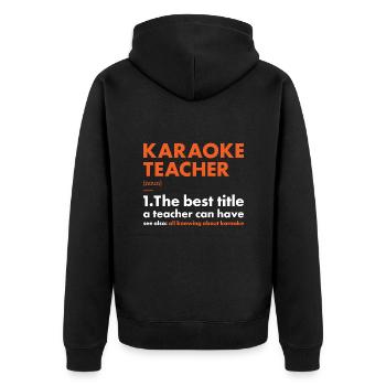 Singer Teacher Definition Karaoke - Unisex Premium Bio Zip Hoodie - Schwarz - Hinten - Nico (187cm)