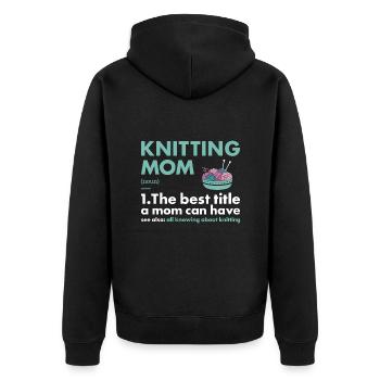 Tricoteuse Maman Définition Tricot - Veste à capuche bio Premium Unisexe - noir - Dos - Nico (187cm)