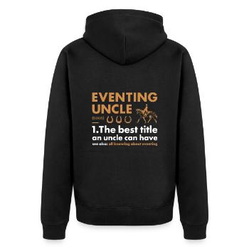 Rider Uncle Definition Eventing - Unisex Premium Bio Zip Hoodie - Schwarz - Hinten - Nico (187cm)