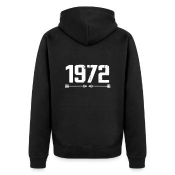 Born in 1972 Vintage 53 Years 54 Birthday Gift - Unisex Premium Organic Zip Hoodie - black - Back - Nico (187cm)