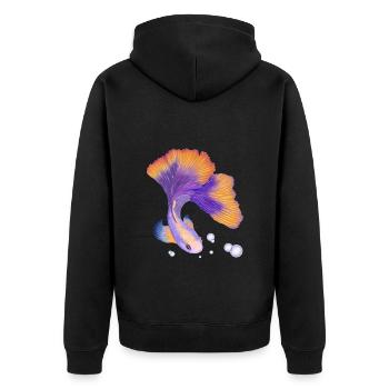 Fish. Elegant under water - Unisex Premium Organic Zip Hoodie - black - Back - Nico (187cm)