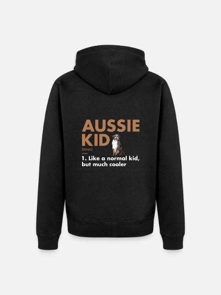 Dog Aussie Kid Definition - Unisex Premium Bio Zip Hoodie - Schwarz