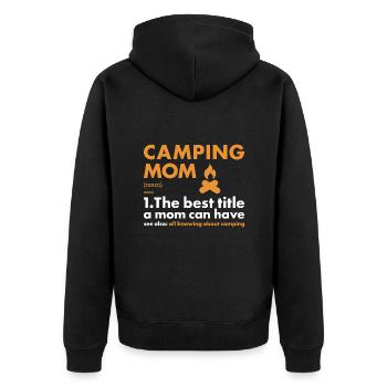 Camper Mom Definition Camping - Unisex Premium Organic Zip Hoodie - black - Back - Nico (187cm)