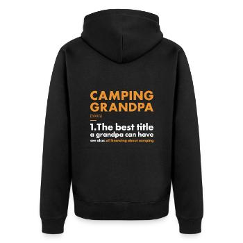 Camper Grandpa Definition Camping - Unisex Premium Organic Zip Hoodie - black - Back - Nico (187cm)
