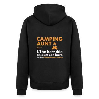 Camper Aunt Definition Camping - Unisex Premium Organic Zip Hoodie - black - Back - Nico (187cm)