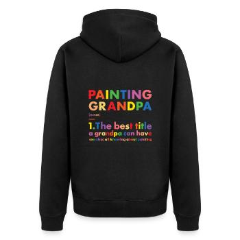 Painter Grandpa Definition Painting - Unisex Premium Bio Zip Hoodie - Schwarz - Hinten - Nico (187cm)