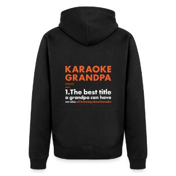 Singer Grandpa Definition Karaoke - Unisex Premium Bio Zip Hoodie - Schwarz - Hinten - Nico (187cm)