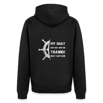 My Boat Does Not Run On Thanks Boat Captain - Unisex Premium Organic Zip Hoodie - black - Back - Nico (187cm)