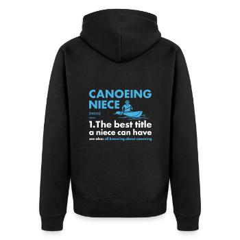 Canoeist Niece Definition Canoeing - Unisex Premium Organic Zip Hoodie - black - Back - Nico (187cm)