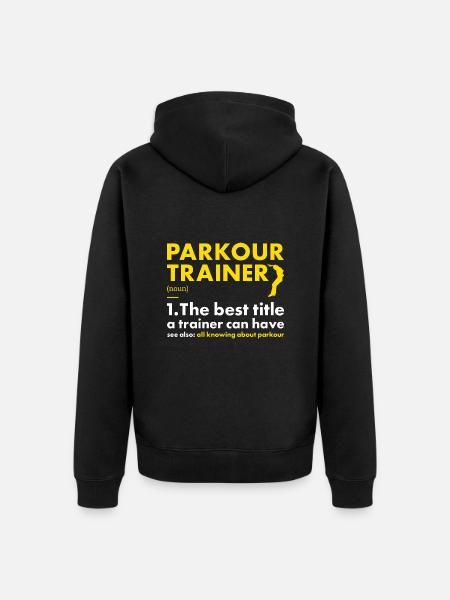 Traceur Trainer Definition Parkour - Unisex Premium Organic Zip Hoodie - black