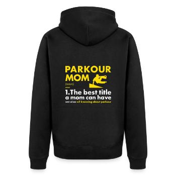 Traceur Maman Définition Parkour - Veste à capuche bio Premium Unisexe - noir - Dos - Nico (187cm)