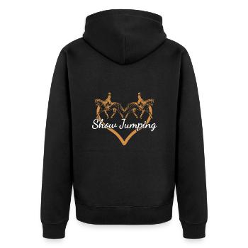 Jumper Coeur Saut d’Obstacles - Veste à capuche bio Premium Unisexe - noir - Dos - Nico (187cm)