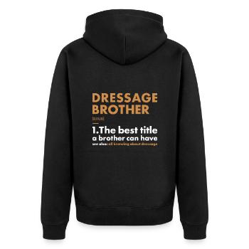 Cavalier Frère Définition Dressage - Veste à capuche bio Premium Unisexe - noir - Dos - Nico (187cm)