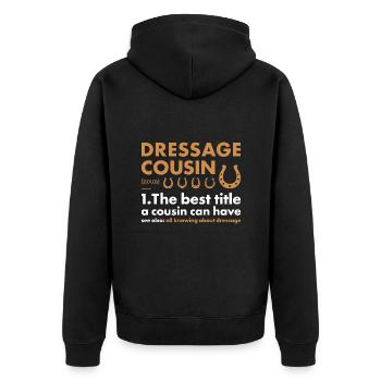 Cavalier Cousin Définition Dressage - Veste à capuche bio Premium Unisexe - noir - Dos - Nico (187cm)