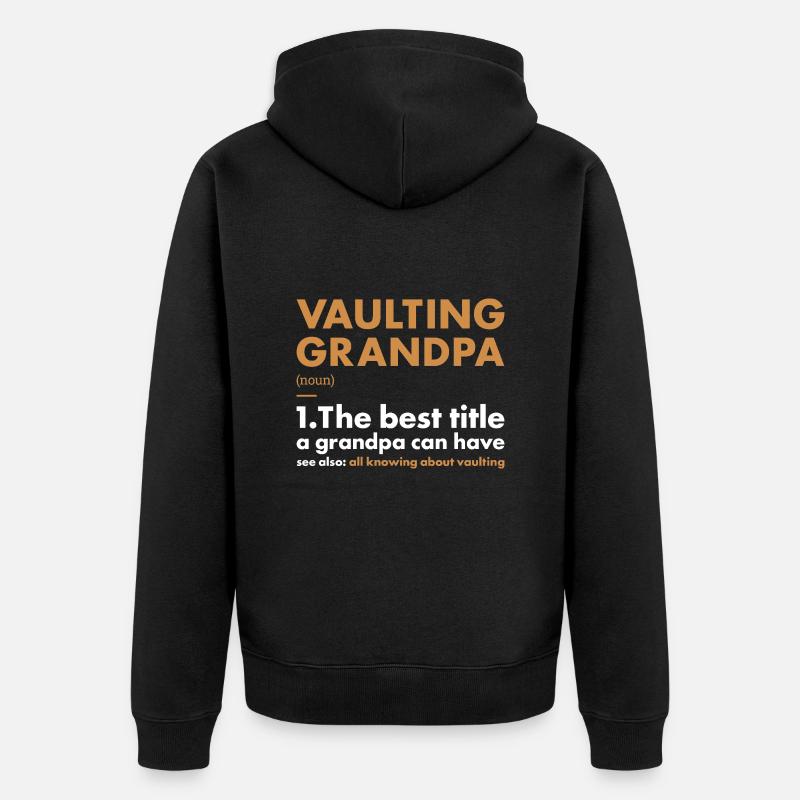 Vaulter Grandpa Définition Vaulting - Veste à capuche bio Premium Unisexe - noir
