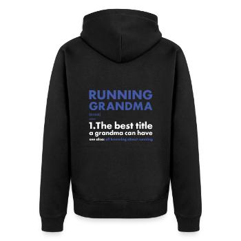 Sport Grandma Running - Unisex Premium Bio Zip Hoodie - Schwarz - Hinten - Nico (187cm)