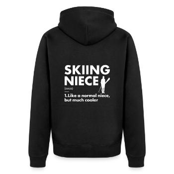 Sport Niece Skiing - Unisex Premium Bio Zip Hoodie - Schwarz - Hinten - Nico (187cm)