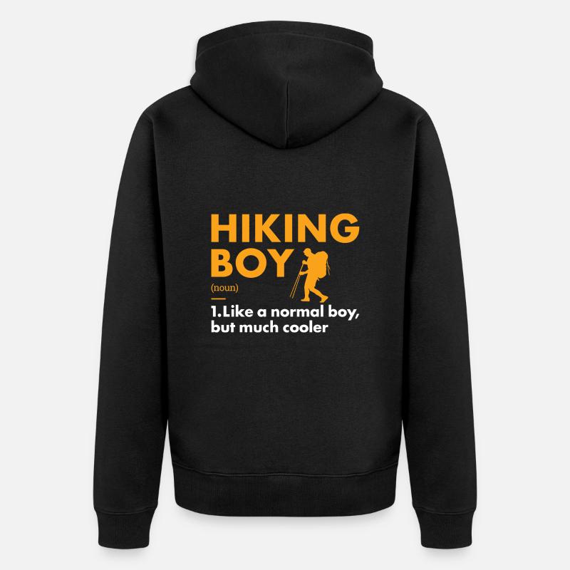 Hiker Boy Définition Randonnée - Veste à capuche bio Premium Unisexe - noir