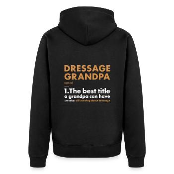 Cavalier Grand-père Définition Dressage - Veste à capuche bio Premium Unisexe - noir - Dos - Nico (187cm)