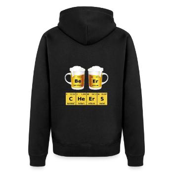 Tableau périodique de la bière - Veste à capuche bio Premium Unisexe - noir - Dos - Nico (187cm)