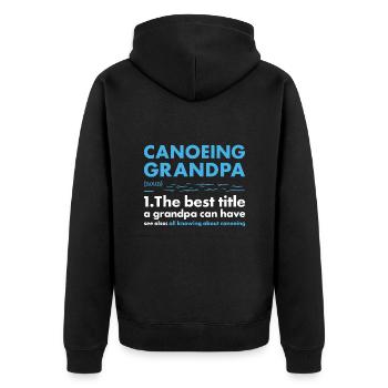 Canotiste Papi Définition Canoë - Veste à capuche bio Premium Unisexe - noir - Dos - Nico (187cm)