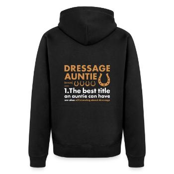 Cavalier Tante Définition Dressage - Veste à capuche bio Premium Unisexe - noir - Dos - Nico (187cm)