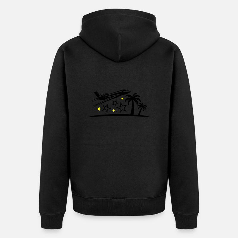 Vacances Avion Plage - Veste à capuche bio Premium Unisexe - noir