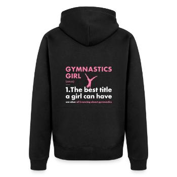 Sport Girl Gymnastics - Unisex Premium Bio Zip Hoodie - Schwarz - Hinten - Nico (187cm)