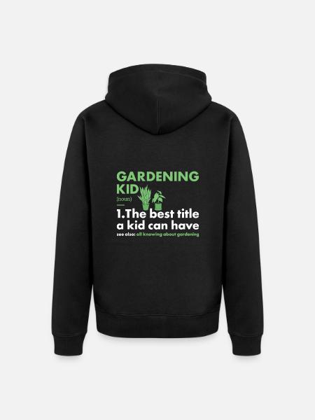 Gardener Kid Definition Gardening - Unisex Premium Organic Zip Hoodie - black