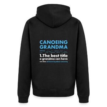 Canoeist Grandma Definition Canoeing - Unisex Premium Organic Zip Hoodie - black - Back - Nico (187cm)