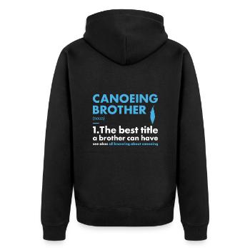 Canoeist Brother Definition Canoeing - Unisex Premium Organic Zip Hoodie - black - Back - Nico (187cm)