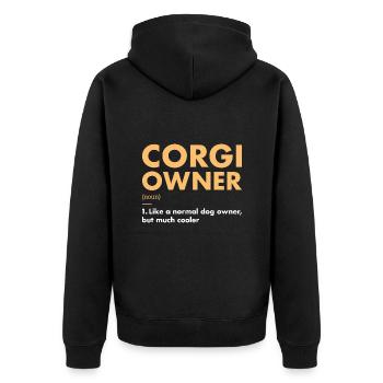 Définition du propriétaire de chien Corgi - Veste à capuche bio Premium Unisexe - noir - Dos - Nico (187cm)