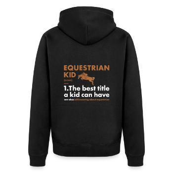 Sport Kid Definition Equestrian - Unisex Premium Organic Zip Hoodie - black - Back - Nico (187cm)