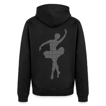 Ballett Tänzerin / Ballerina - Unisex Premium Bio Zip Hoodie - Schwarz - Hinten - Nico (187cm)