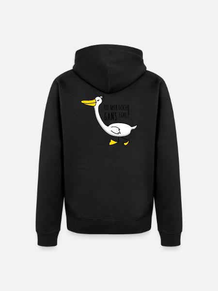 Lustige Gans mit Spruch - Unisex Premium Bio Zip Hoodie - 