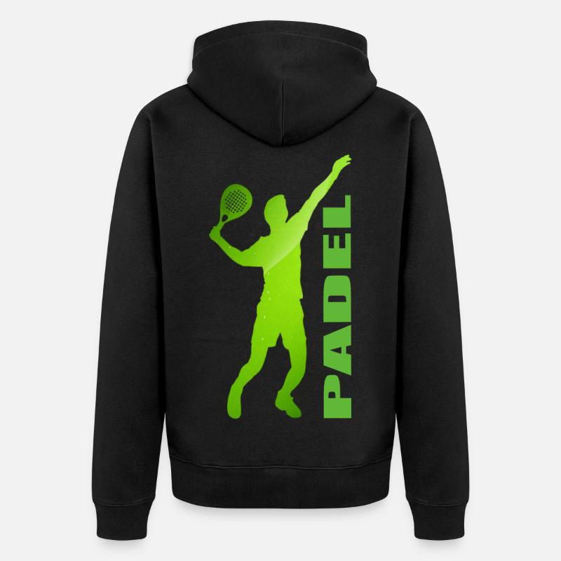 Padel - Unisex Premium Bio Zip Hoodie - Schwarz