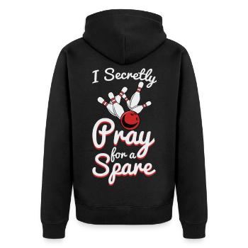 Ich bete heimlich für einen Split - Unisex Premium Bio Zip Hoodie - Schwarz - Hinten - Nico (187cm)