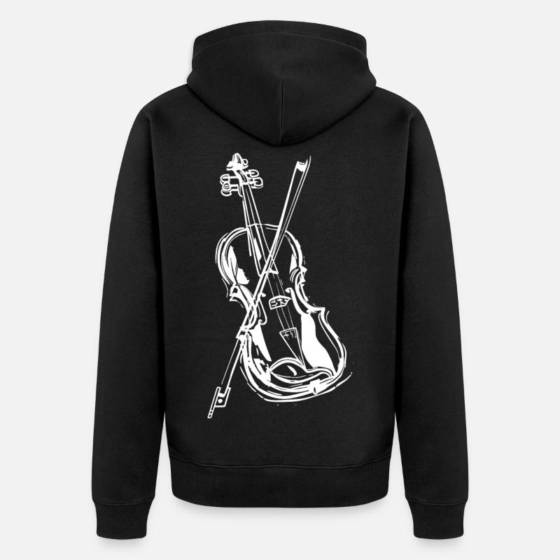 Dessin de violon - Veste à capuche bio Premium Unisexe - noir