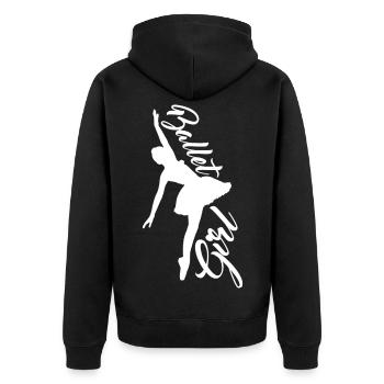 Ballerine - Veste à capuche bio Premium Unisexe - noir - Dos - Nico (187cm)