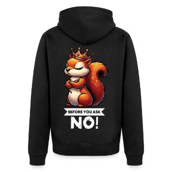 Before You Ask Squirrel Squirrel Rodent - Unisex Premium Organic Zip Hoodie - black - Back - Nico (187cm)
