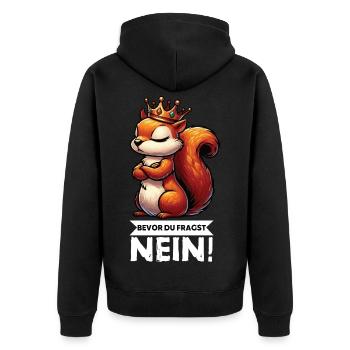 Before You Ask Squirrel Squirrel Rodents - Unisex Premium Organic Zip Hoodie - black - Back - Nico (187cm)