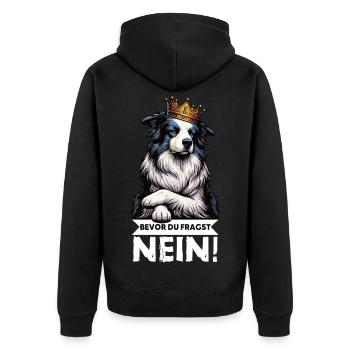 Avant que vous ne demandiez : Border Collie, Chien de Troupeau, Chien Collie - Veste à capuche bio Premium Unisexe - noir - Dos - Nico (187cm)