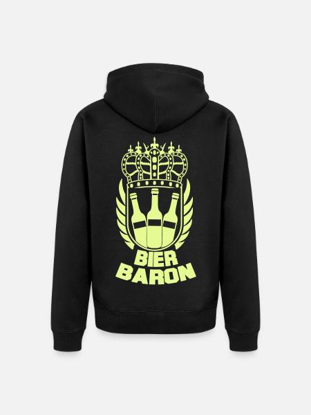Bier Baron Kronenlogo - Unisex Premium Bio Zip Hoodie - Schwarz