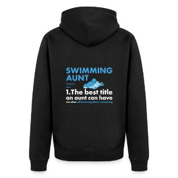 Sport Aunt Swimming - Unisex Premium Bio Zip Hoodie - Schwarz - Hinten - Nico (187cm)