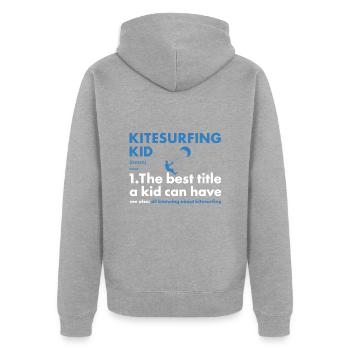 Sport Kid Kitesurf - Veste à capuche bio Premium Unisexe - gris chiné - Dos - Nico (187cm)