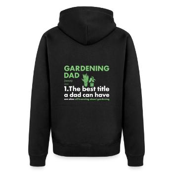 Jardinier Papa Définition Jardinage - Veste à capuche bio Premium Unisexe - noir - Dos - Nico (187cm)