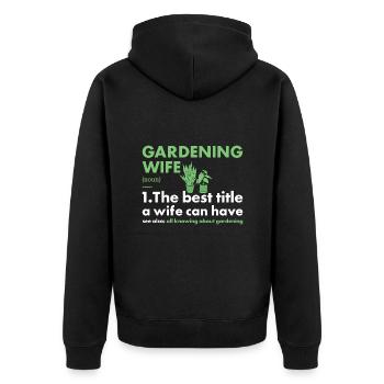 Jardinier Femme Définition Jardinage - Veste à capuche bio Premium Unisexe - noir - Dos - Nico (187cm)
