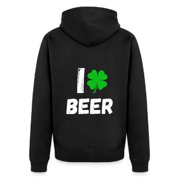 I Love Beer Ireland Shamrock St. Patrick’s Day - Veste à capuche bio Premium Unisexe - noir - Dos - Nico (187cm)