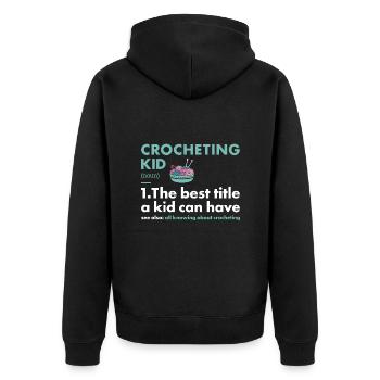 Crochet Kid Définition Crochet - Veste à capuche bio Premium Unisexe - noir - Dos - Nico (187cm)
